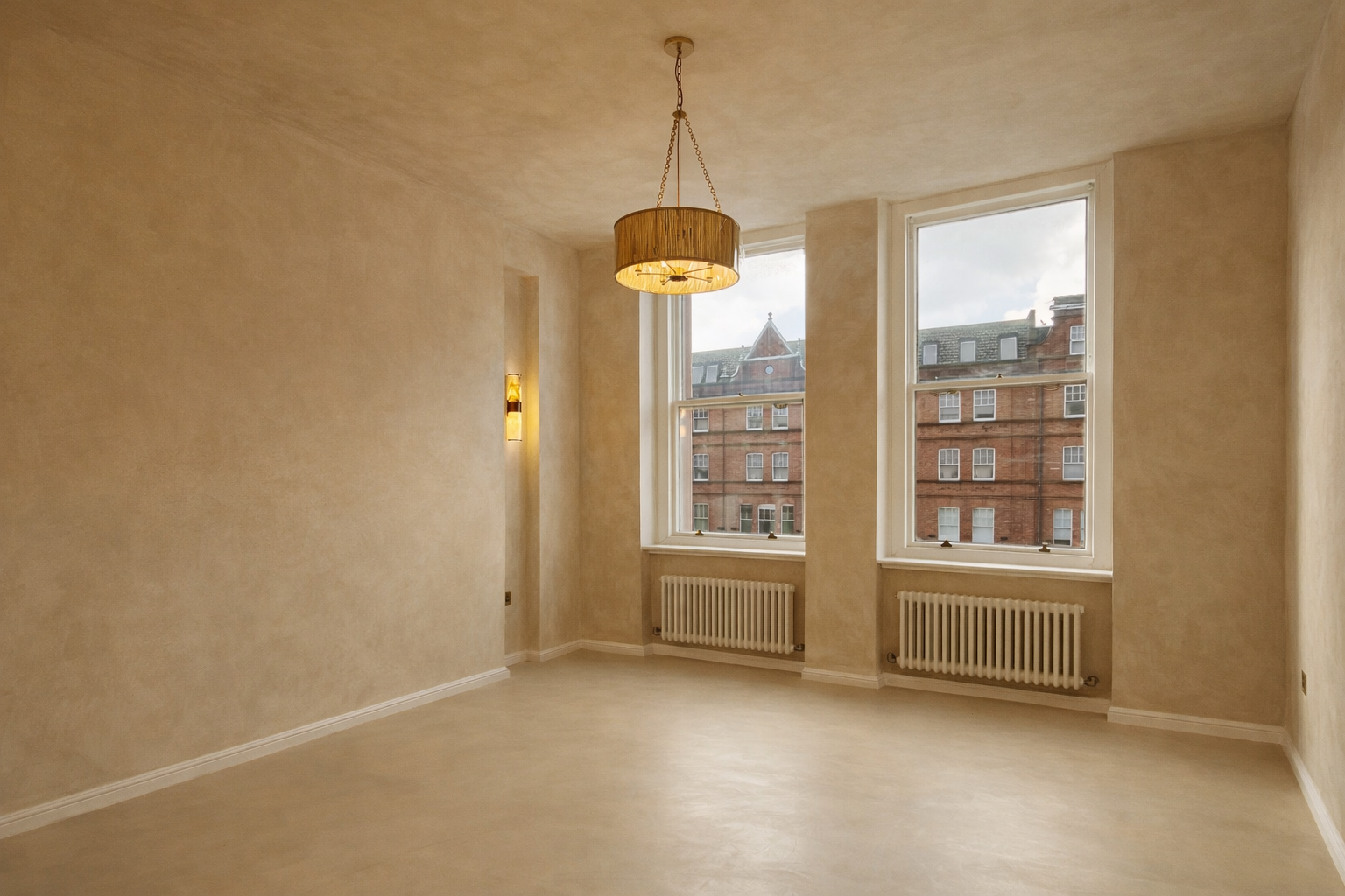 Full-height wall and ceiling plaster system in London interior by Atelier di Venice